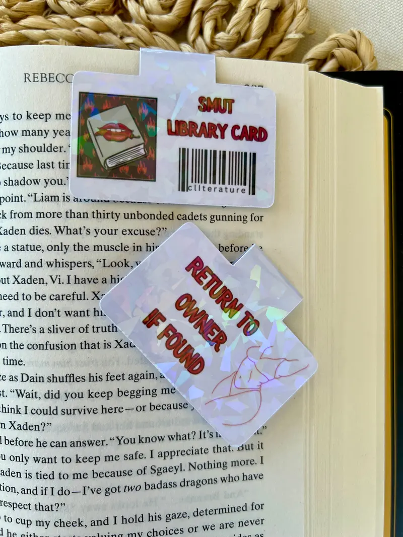 Spicy Smut-Themed Magnetic Library Card Bookmark 1