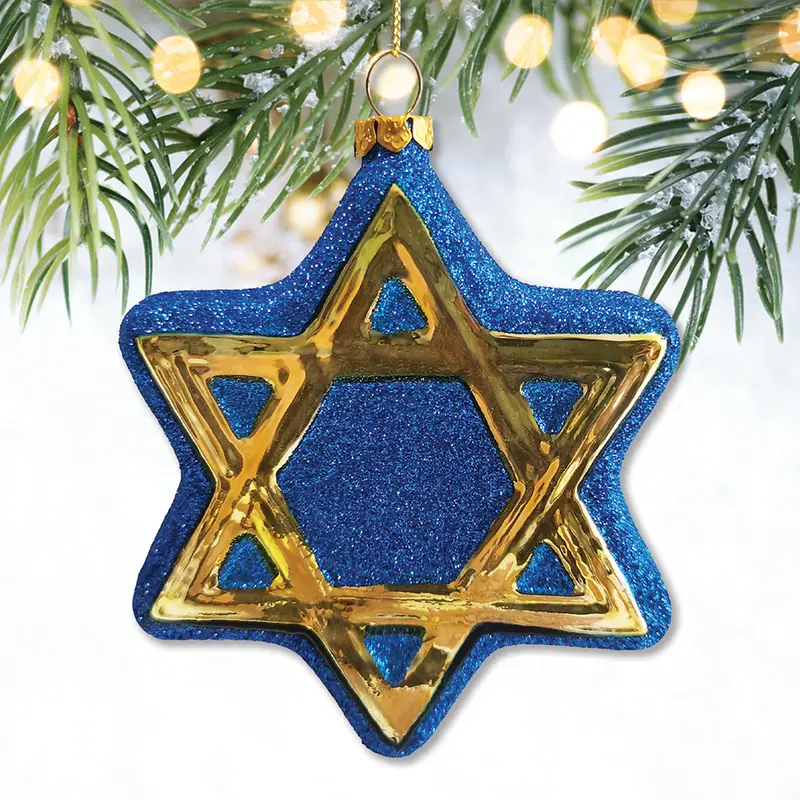 Star Of David Glass Ornament – Jewish Holiday Tree Decoration 1
