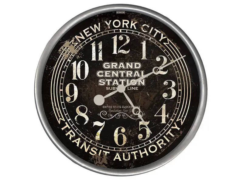 Subway-Themed Vintage Wall Clock – Red Horse Arts 1