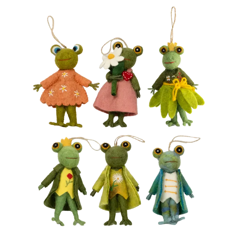 The Winding Road Dapper Frog Ornament – Quirky Handmade Holiday Figurine 1