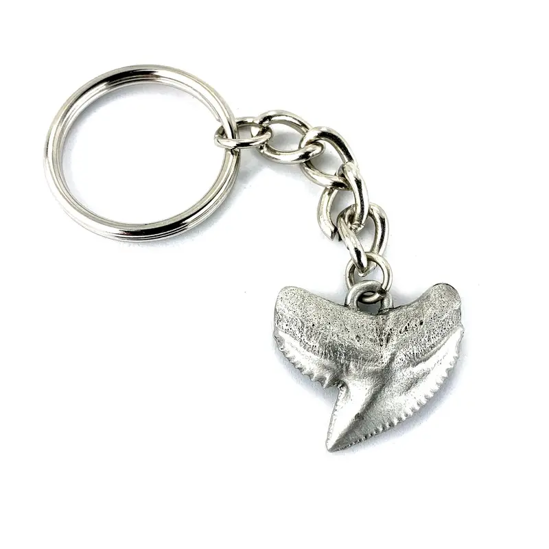 Tiger Shark Tooth Keychain – 'Emma' Pewter Sea Life Accessory 1