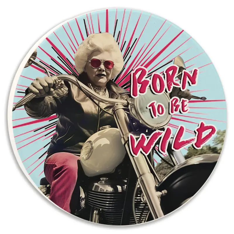 Tipsy Car Drink Mat – 'Born To Be Wild' Retro Vibe 1