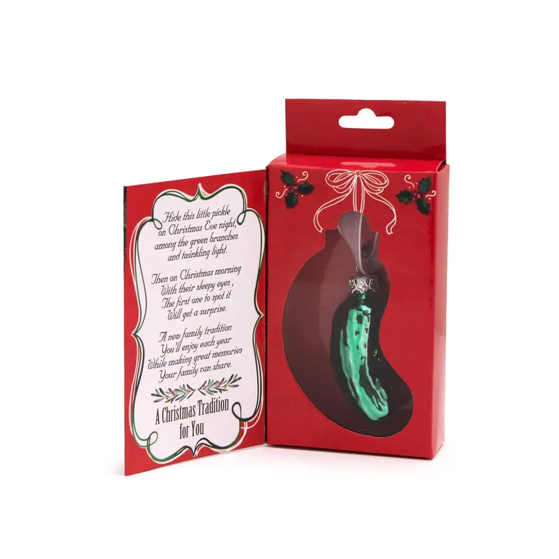 Traditional Christmas Pickle Ornament – Glass Blown Holiday Surprise 1