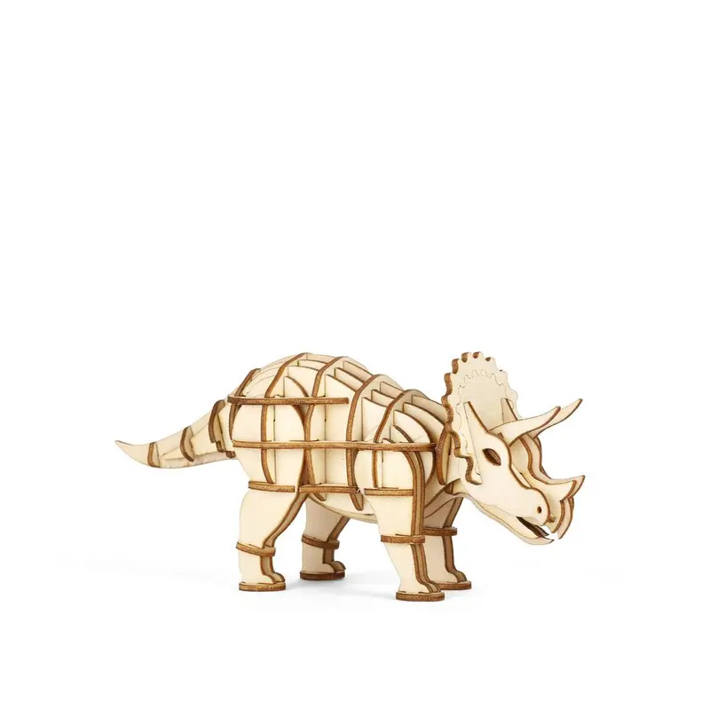 Triceratops 3D Laser-Cut Wooden Puzzle Kit 1