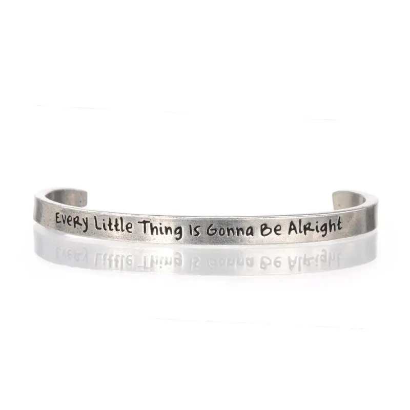 Uplifting Cuff Bracelet – 'Every Little Thing Is Gonna Be Alright' 1