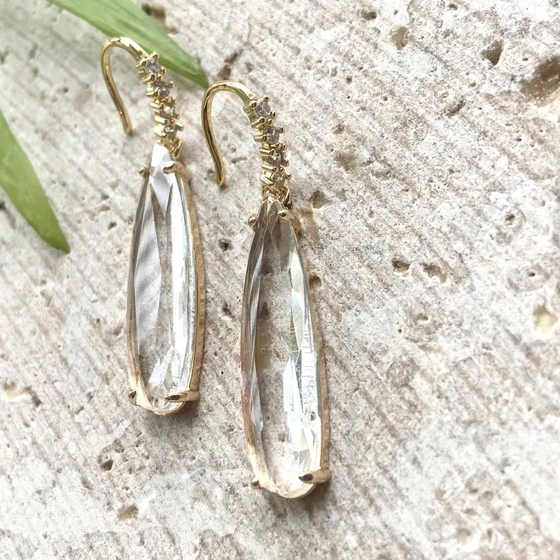 Vb&Co Teardrop Crystal Earrings – Bridal & Salon Jewelry 1
