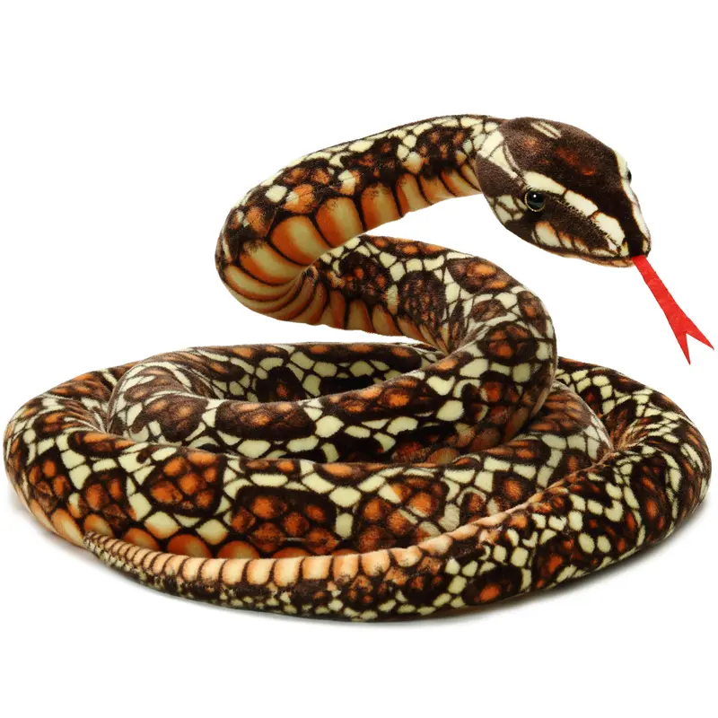 Viahart Bernard The Brown Python Plush – 9.5-Foot Lifelike Stuffed Animal 1