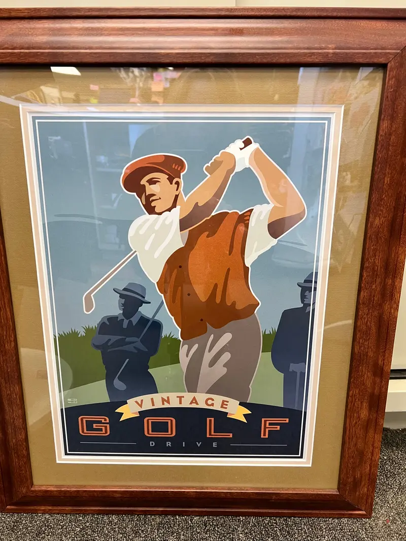 Vintage Golf Framed Art Print – 19" X 23", Assorted Styles 1
