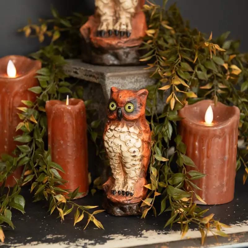 Vintage-Style 6" Orange Owl Ornament By Ragon House 1