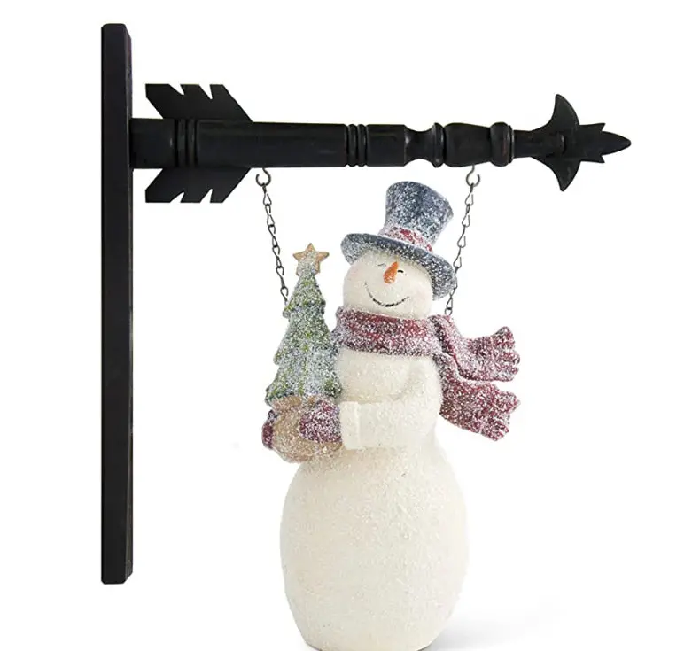 Vintage-Style Glittered Snowman Arrow Decor 1