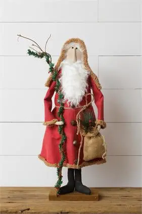 Vintage-Style Santa With Sack And Walking Stick 1
