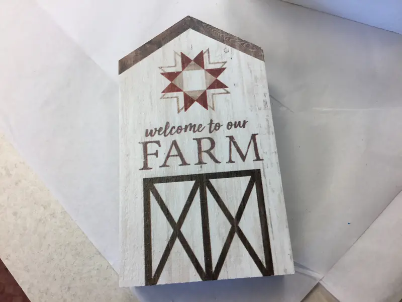 Welcome To Our Farm Mini Wooden Sign – 3.5" X 6" Rustic Farmhouse Decor 1