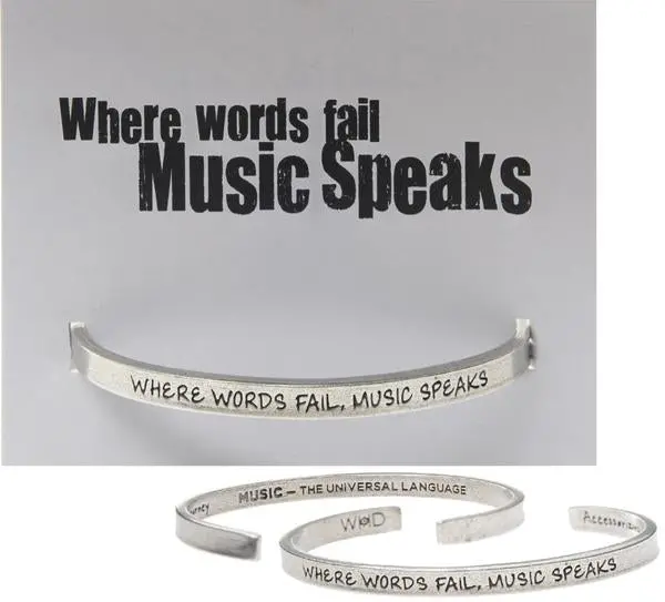 Where Words Fail, Music Speaks Expressive Cuff Bracelet 1