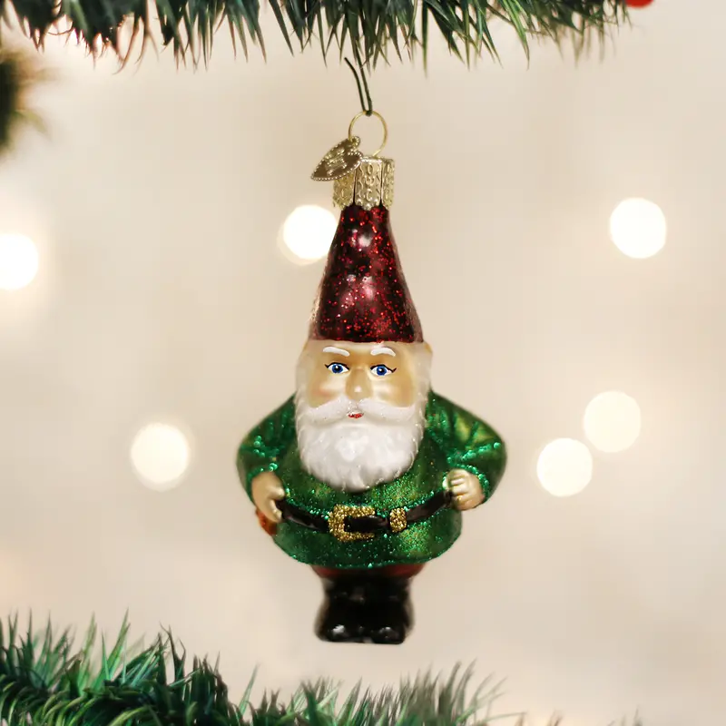 Whimsical Gnome Holiday Ornament – Hand-Blown Glass By Old World Christmas 1