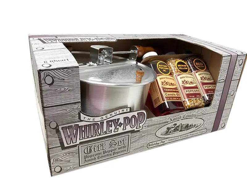Whirley Pop Popcorn Maker Gift Set With 14 Oz Bottles 1