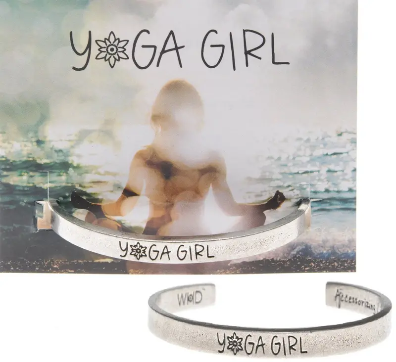 Yoga Girl Wellness-Themed Cuff Bracelet 1