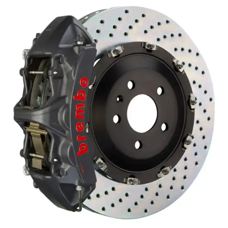 Brembo 380X34Mm Two-Piece Drilled Rear Rotors – Black-Anodized, For 2020+ Porsche 992 Carrera Gts 1