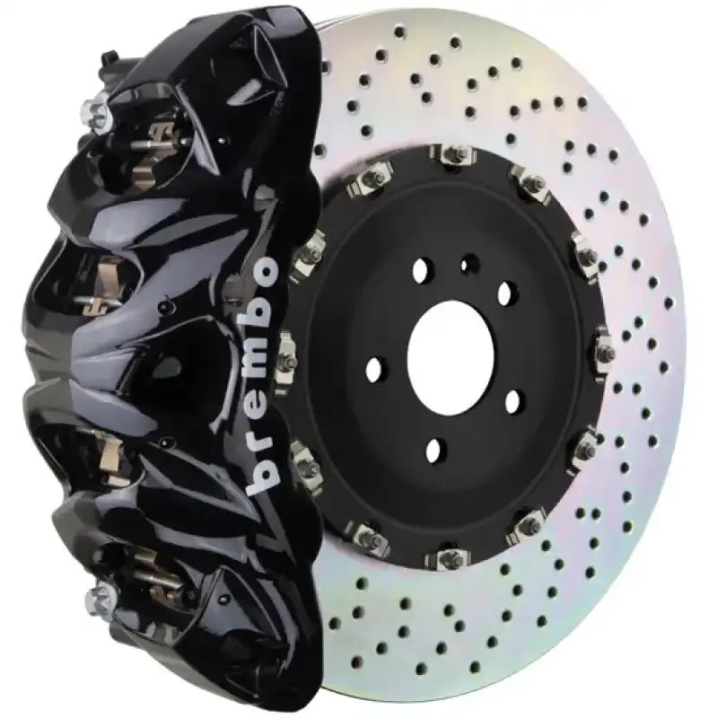 Brembo Atlas Front Big Brake Kit – 8-Piston Calipers, 412X38Mm Drilled Rotors (Black) 1