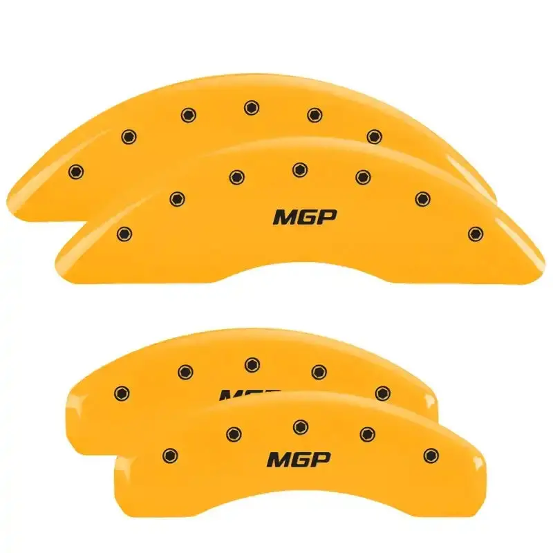 Mgp Engraved 4-Piece Caliper Cover Set – Yellow Finish With Black Chrome Accents 1